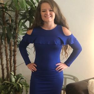 Royal blue long sleeve dress